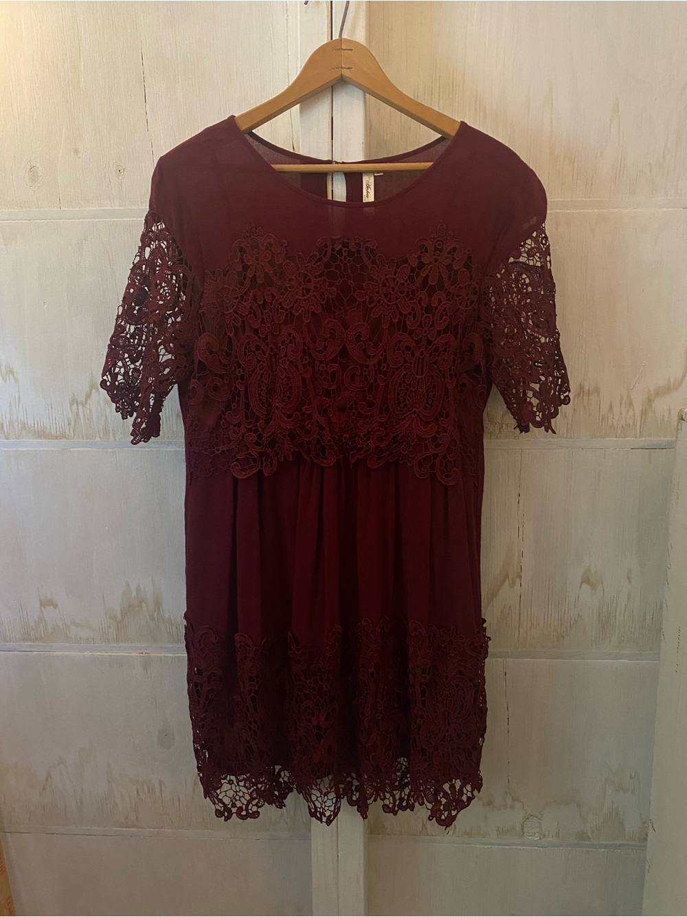Andree Burgundy Lace Midi Dress